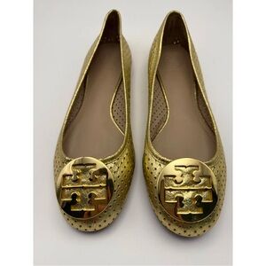 Tory Burch Metallic Gold Loafers